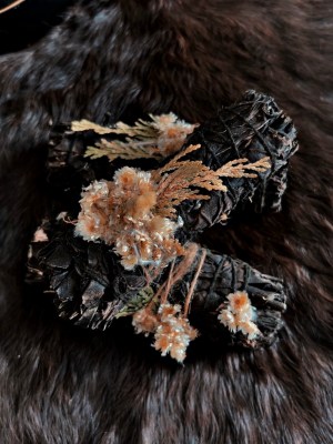 midnight bloom cedar, mullein + white sage smudge bundle