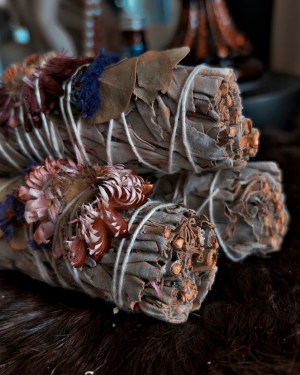 fairy dreams floral white sage smudge bundle