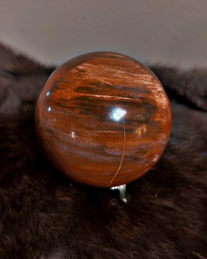 petrified wood sphere | ancient grounding