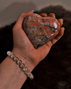 strawberry opal heart