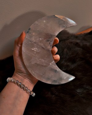 clear quartz crescent moon | lunar clarity