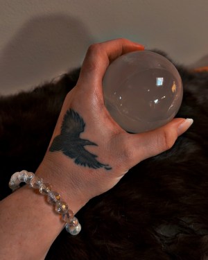 girasol (moon) quartz sphere | lunar light