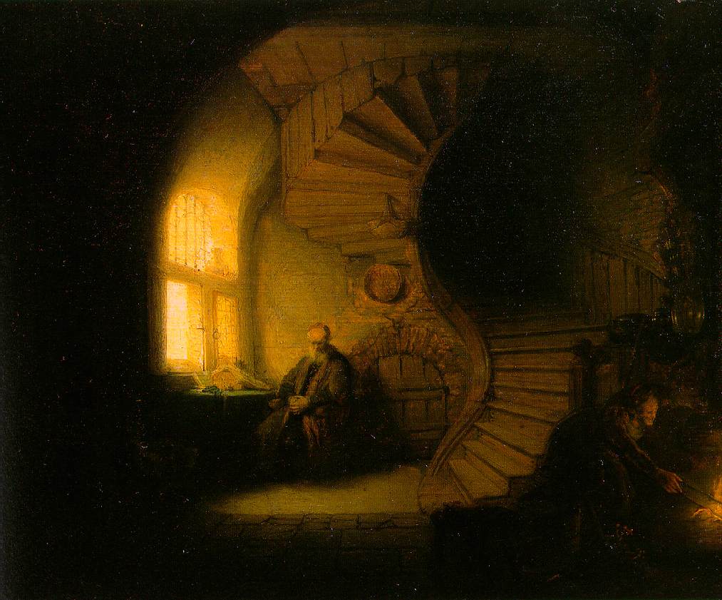 rembrandt the philosopher in meditation