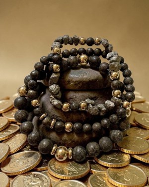 power of pyrite — triple stack bracelet set