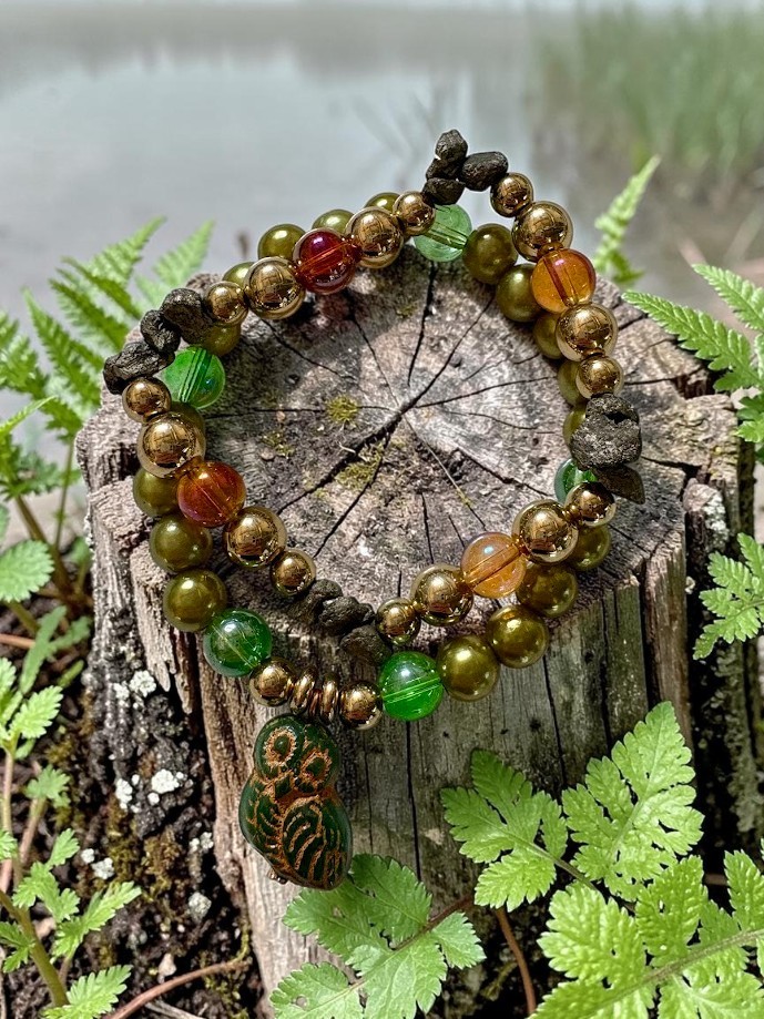 good luck owl — double stack bracelet set good luck owl — double stack bracelet set
