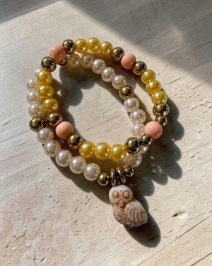 sweet peach — double stack bracelet set