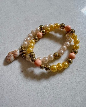 sweet peach — double stack bracelet set